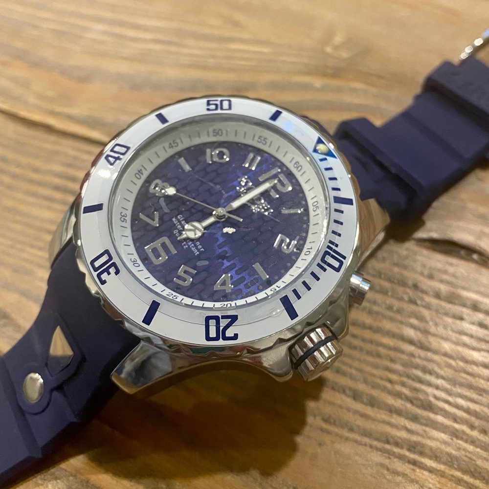 NWOT Kyboe! The Original Giant Mariner Watch, Blue & Silver, Unisex MS.48-004.15